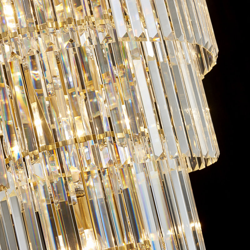 Light Dimmable Tiered Chandelier, Gold