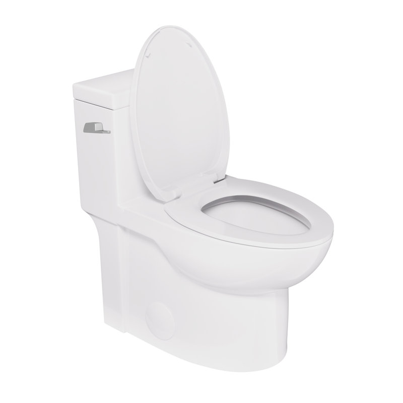 Toilette allongée une pièce à hauteur de cuve allongée Denbigh 1,28 GPF (siège inclus), Gauche
