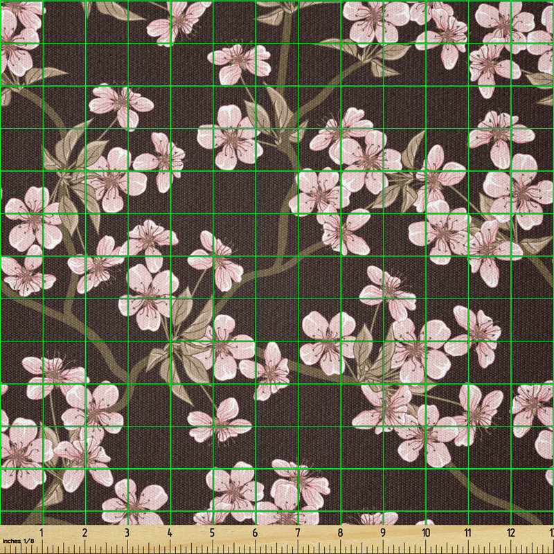 Derhonda Garden Trees with Flowering Branches Multi-Purpose Fabric