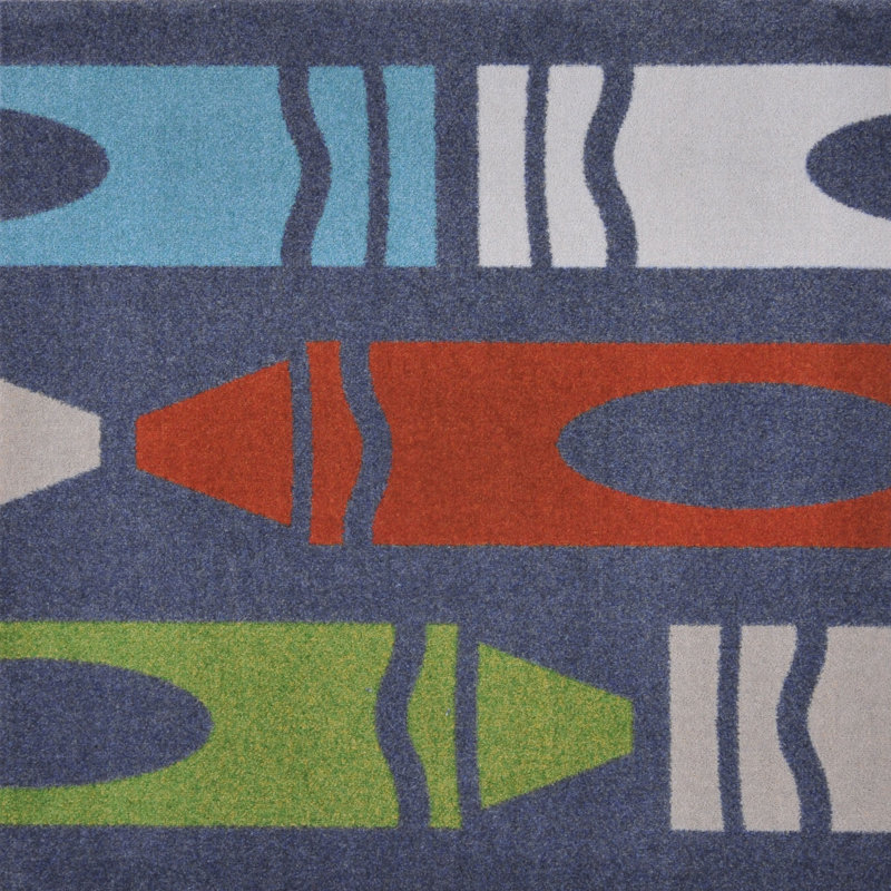 Tapis à motif de crayons géants Playful, Rectangle 3 pi 10 po x 5 pi 4 po