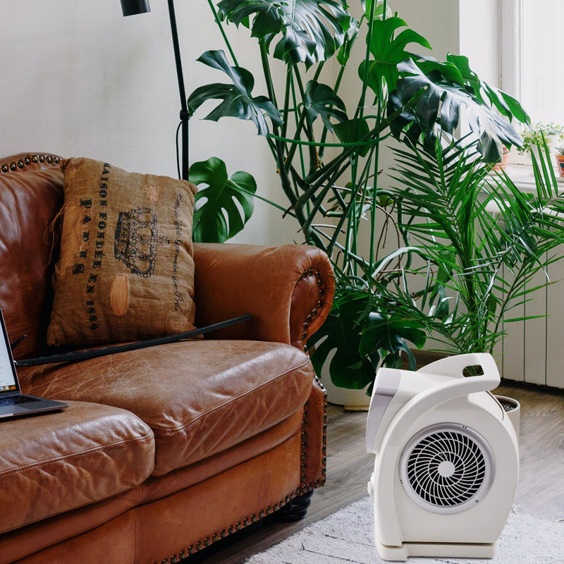 OVENTE Electric Blower Floor Fan 15" with 3-Speed Control, 90° Oscillating and 45° Manual Pivoting Head, Low-Noise Technology and Easy to Clean Air Filter Ideal for Home, Bedroom, Office, White BF74W