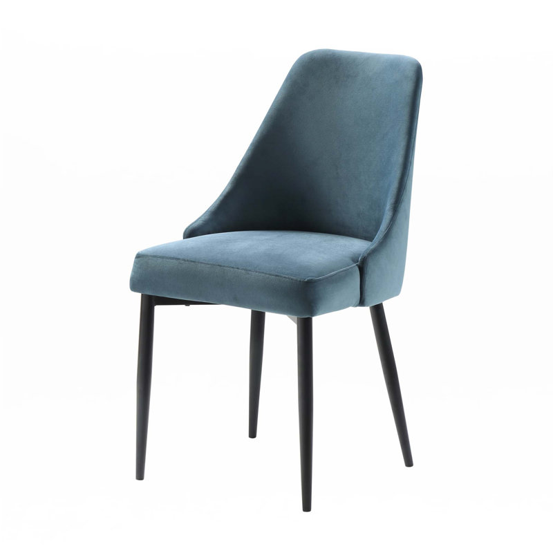 Ensemble de 2 chaises d'appoint en velours, Bleu