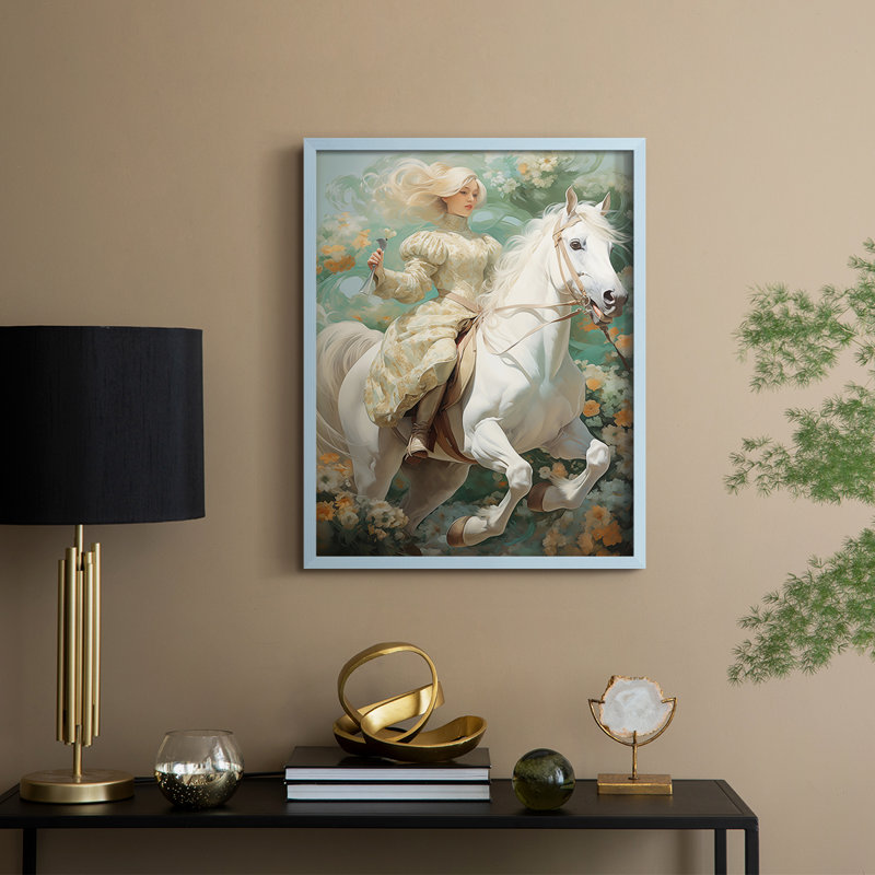 Reproduction encadrée WOMEN Series CMLXI - bois massif, H 30 po x l 24 po, Bleu