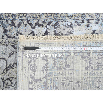 Synclair One-of-a-Kind 2'6" x 6'1" New Age Runner Cotton and Silk Area Rug in Blue