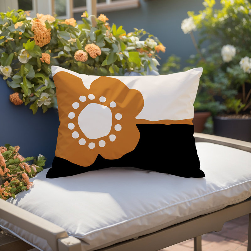 Coussin lombaire réversible intérieur / extérieur Sofi Minimalist, H 18 po x l 25 po, Orange brûlé