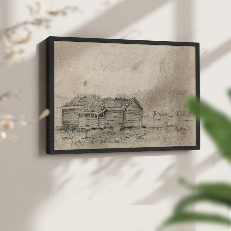 Œuvre de croquis rétro - LV III - Reproduction encadrée - Restickable, H 8 po x l 10 po, Noir