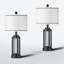 Tatyanna 25.5" Industrial Modern USB Table Lamp Set with Night Light, Built-in Outlet-329574840