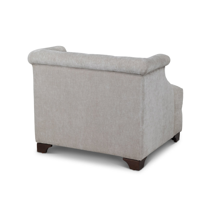 Scroll Arm Occasional Chair, Mocha, Putty