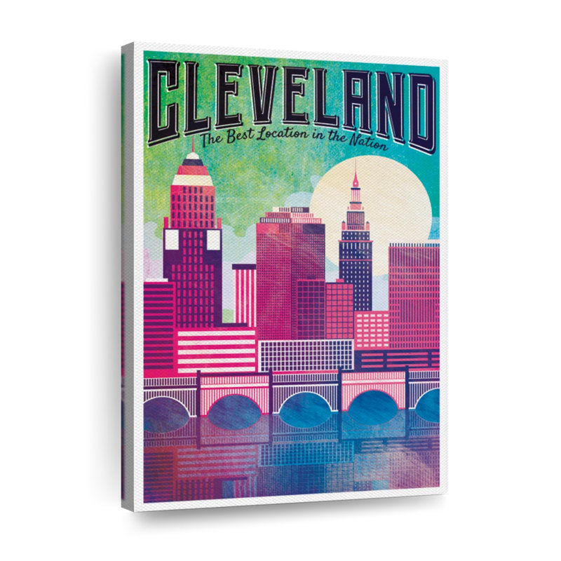 Colorful Cleveland Skyline Canvas Print
