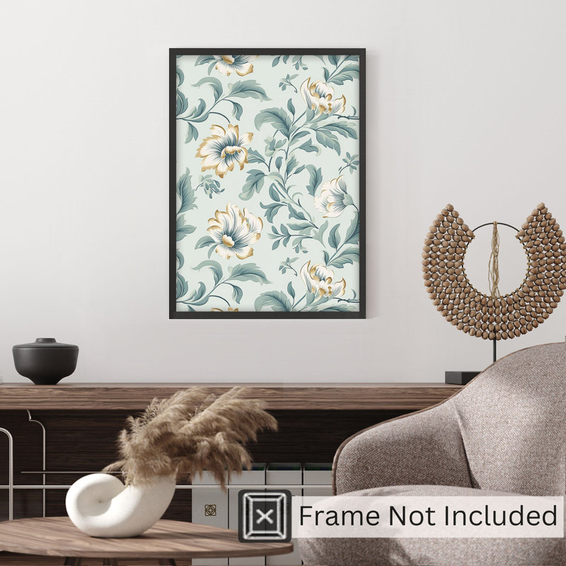 Motif floral de fleurs VI, reproduction d'art sans cadre, H 30 po x l 20 po