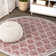 Hague Moroccan Trellis Textured Weave Red/Beige Indoor/Outdoor Rug