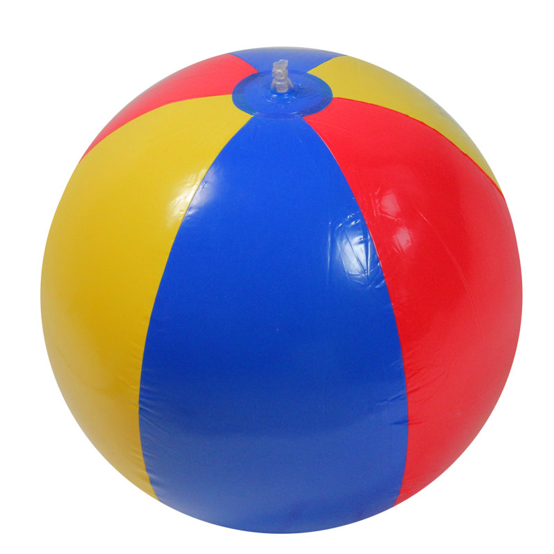 Ballon de plage gonflable classique - 24 po - rouge, jaune et bleu