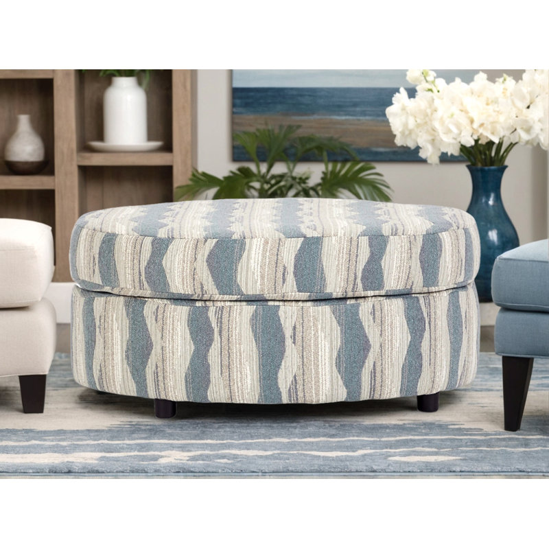  Repose-pieds rond 23600, Tasso Soulitude, Beige/bleu