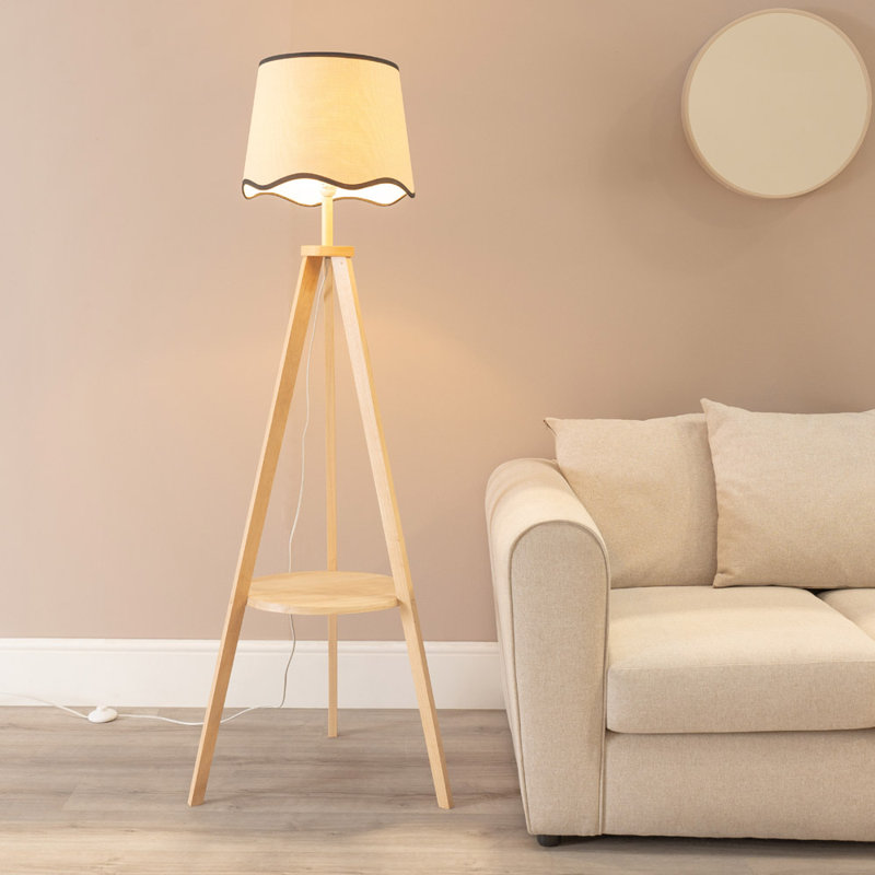 Ryelan 151cm Tripod Floor Lamp, No, Natural, Natural/Black