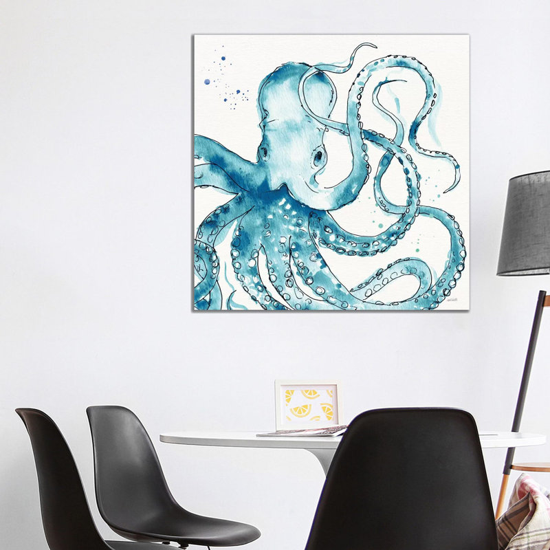 Deep Sea VIII Teal by Anne Tavoletti - Wrapped Canvas Painting, 93.98 cm H x 93.98 cm W