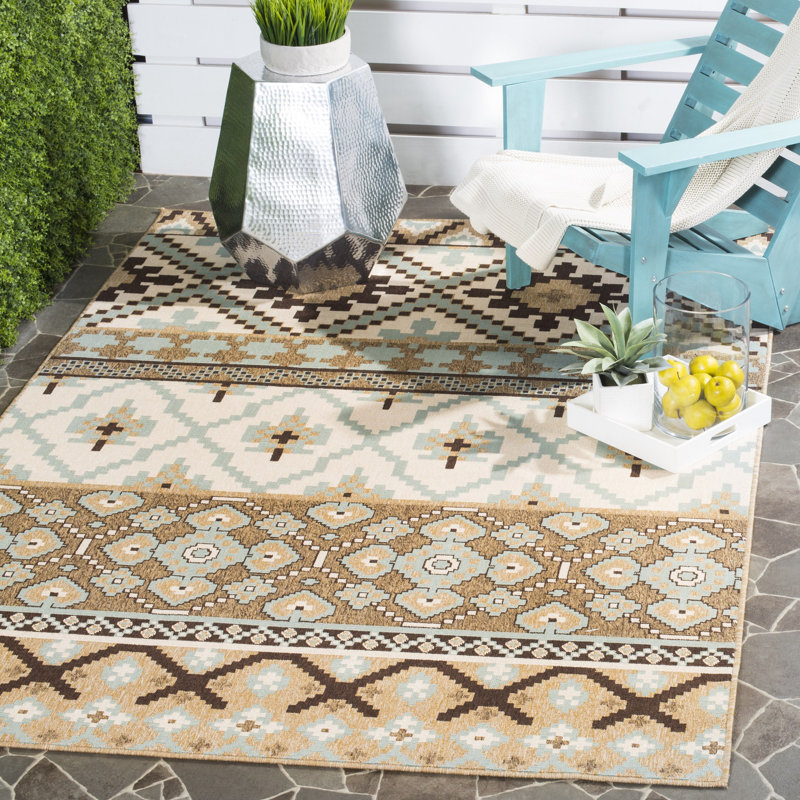 Tapis intérieur / extérieur Northpoint Southwestern, Rectangle 6 pi 7 po x 9 pi 6 po