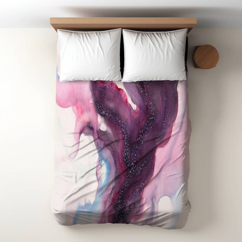 Polyester Sateen Duvet Cover, Twin Duvet, Blue Milky Way