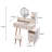 CRAZY ELF Stylish Vanity Table + Cushioned Stool, Touch Control LED Mirror, Large Capacity Storage Cabinet, 5 Drawers, Fashionable Makeup Furniture, Length Adjustable
