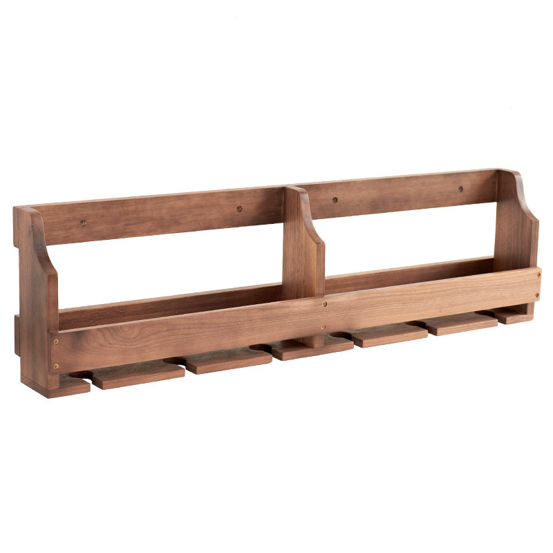 Solid Wood Wall-Mounted Wine Rack, 9.72" H x 35.43" W x 4.72" D
