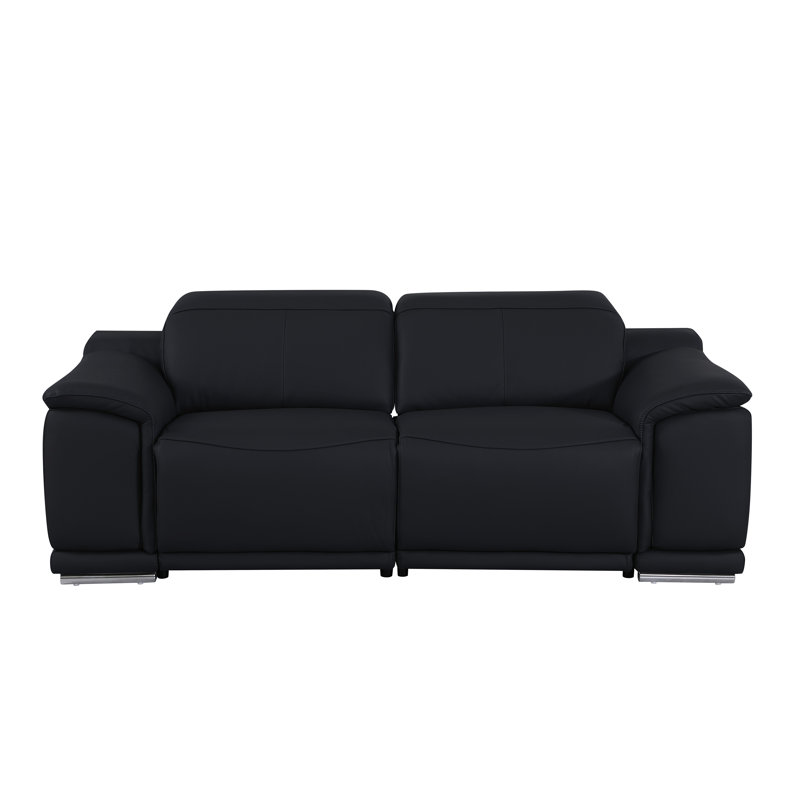 Causeuse en cuir Divanitalia, Noir