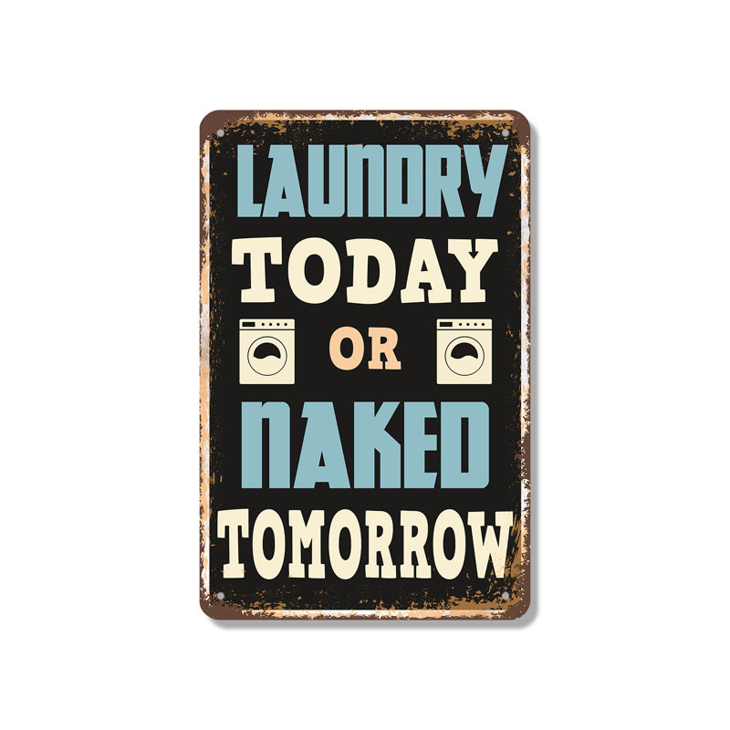 Enseigne en aluminium 18 "x 24" Laundry Laundry, H 18 po x l 24 po x P 0,1 po