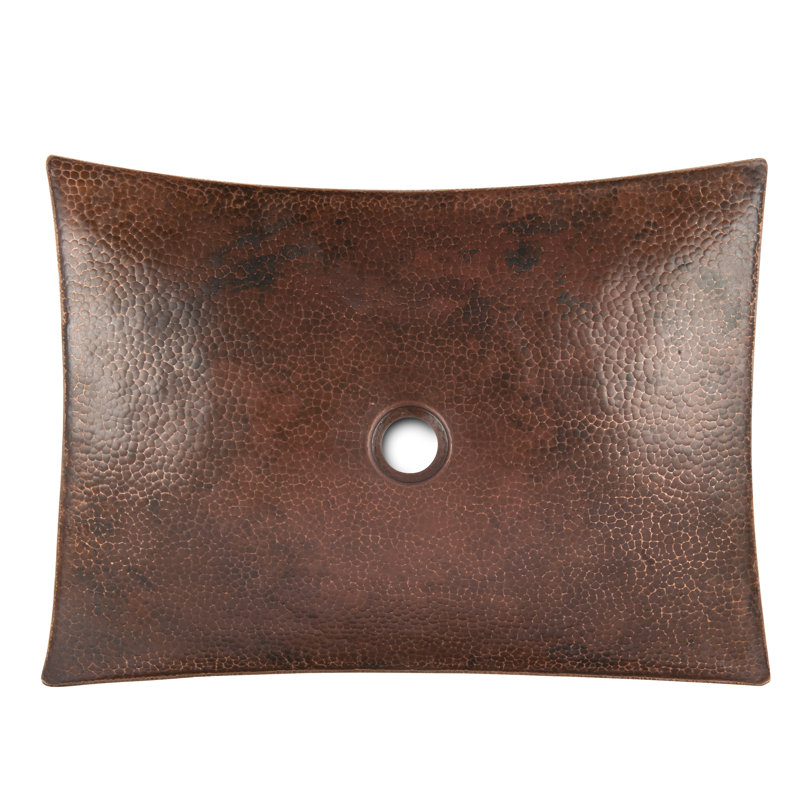 18" Rectangle Modern Slope Hammered Copper Sink