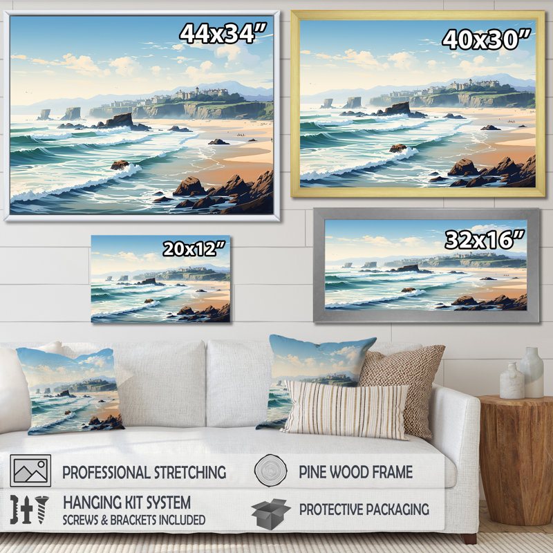 Plages basques françaises I sur toile, Toile tendue, H 12 po x l 20 po x P 1 po