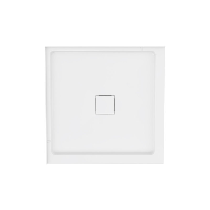 Marquette 36" X 36" Double-Threshold Shower Pan Base With Center Drain In Glossy White