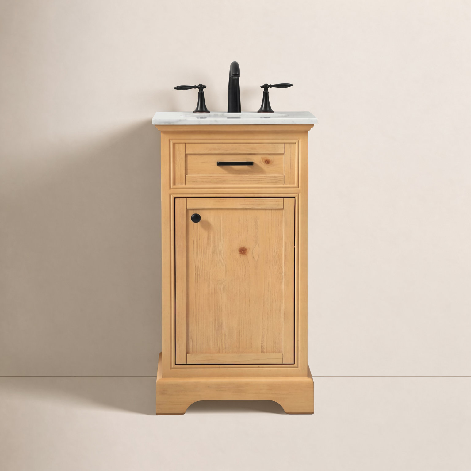 Hermes 19'' Single Bathroom Vanity, Natural Wood
