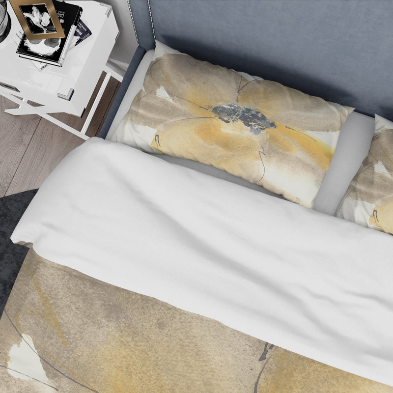 Weave / Muslin Floral Duvet Cover, King Duvet Cover + 2 Shams