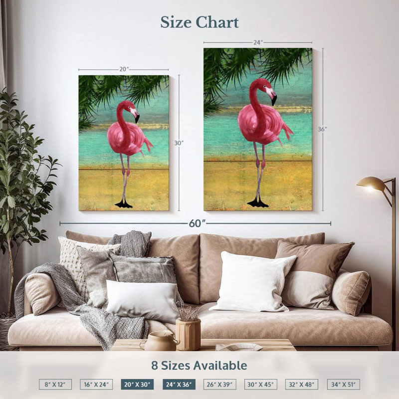 Brampt Flamingo Frame I, 36" H x 24" W