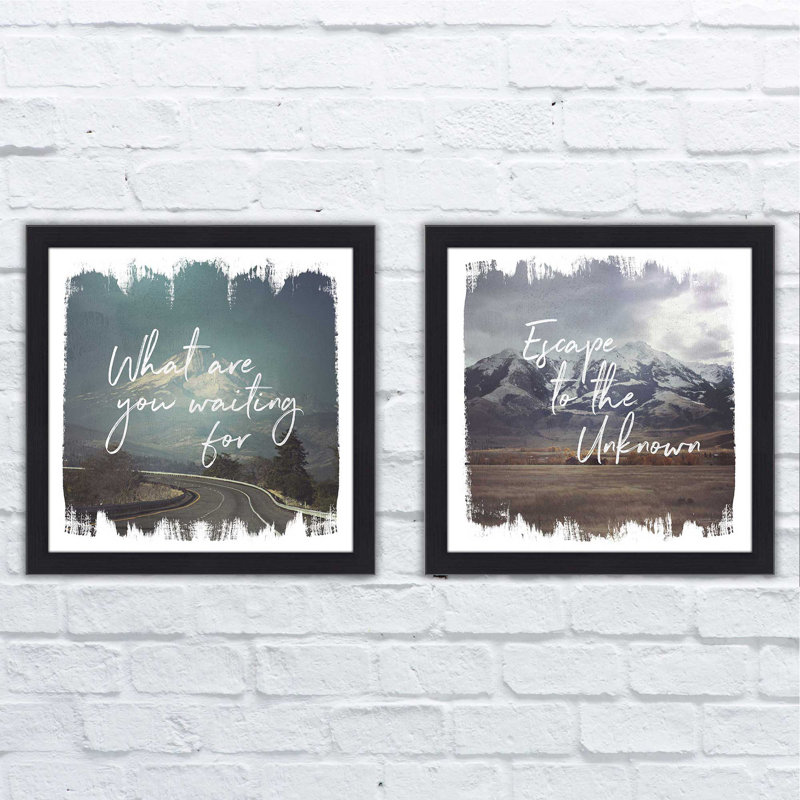 Wild Wishes III - ensemble de 2 reproductions d'art graphique, H 16,5 po x l 33 po x P 1 po, Pas de tapis