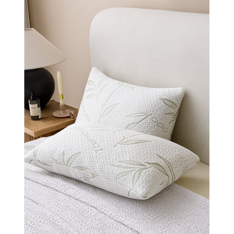Oreiller de soutien en mousse à mémoire de forme en bambou Wimbledon, Très grand coussin: 19 po x 36 po