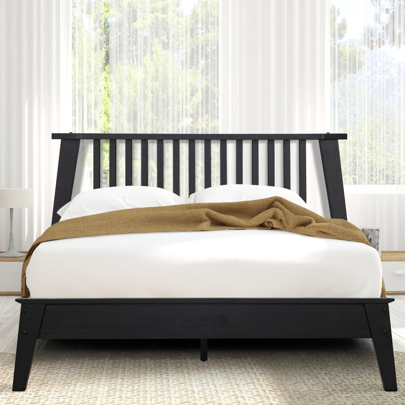 Kaylin Premium Solid Wood Platform Bed Frame with Headboard – 800 lb Capacity, No Box Spring Needed, Fits All Mattresses