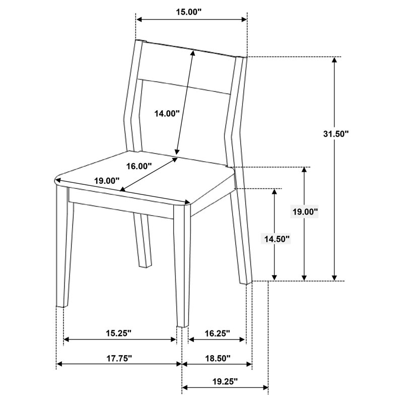 Chaise rembourrée Jacobs brun foncé (ensemble de 2)