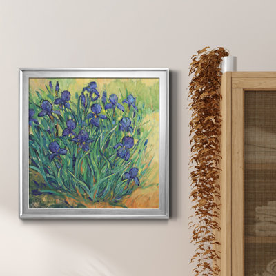 Irises In Bloom II - Vintage Botanical Print, Matted and Framed Under Acrylic Glass, Living Room and Dining Room Wall Art