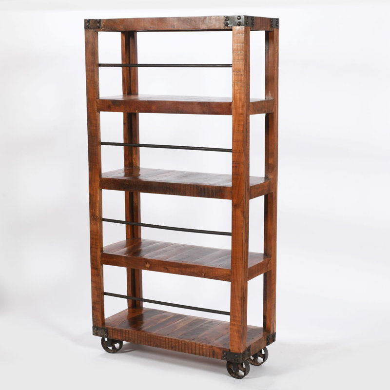 177.5cm H Solid Wood Etagere Bookcase Bookcase, 177.5cm H x 90cm W x 40cm D