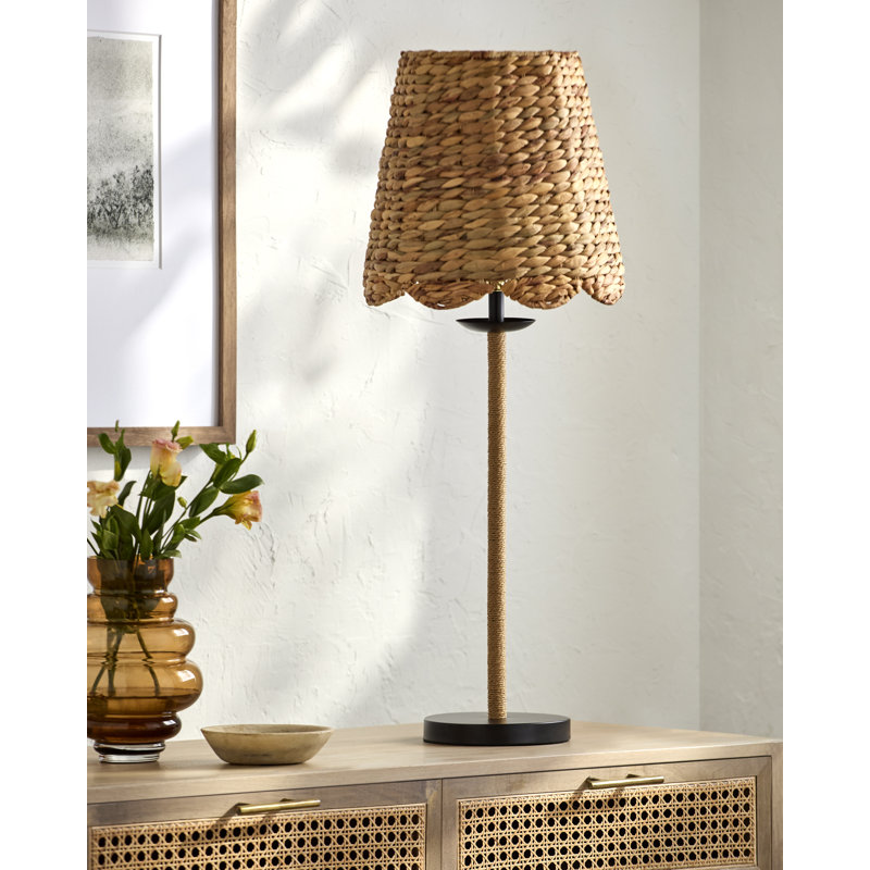 Chassica Iron Table Lamp with Seagrass Shade
