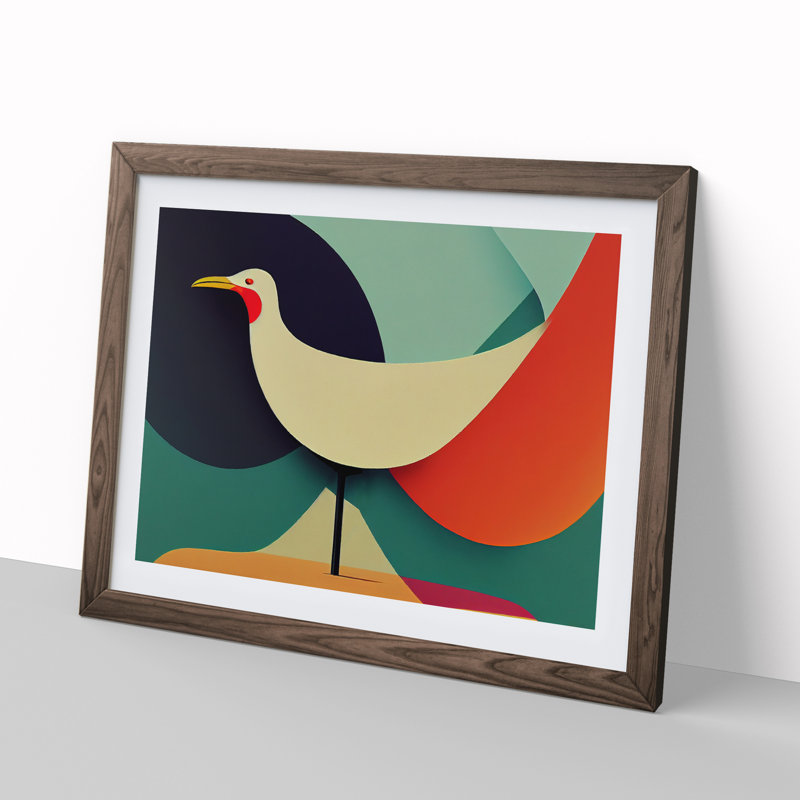 Seagull Abstract Vol.1 - Framed Print, 25cm H x 34cm W x 2cm D, Walnut 