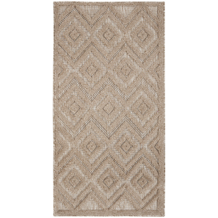 Foundry Select Versatile Diamond Natural Beige Indoor/Outdoor Area Rug