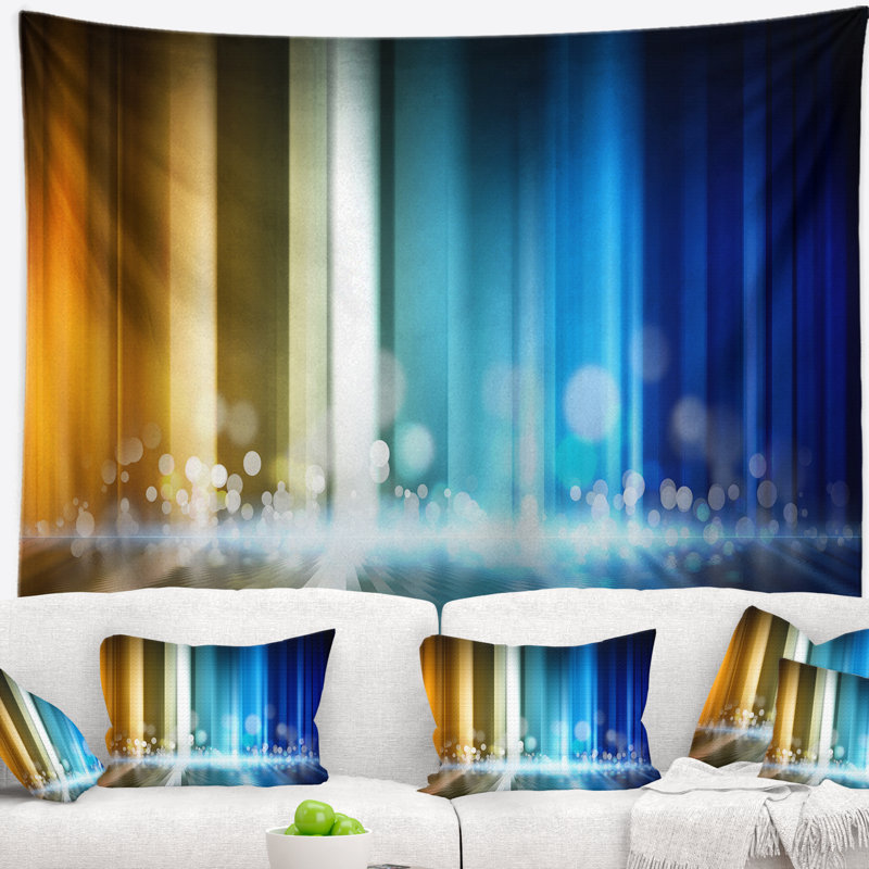 Tapisserie de lignes lumineuses verticales Abstract, H 50 po x l 60 po