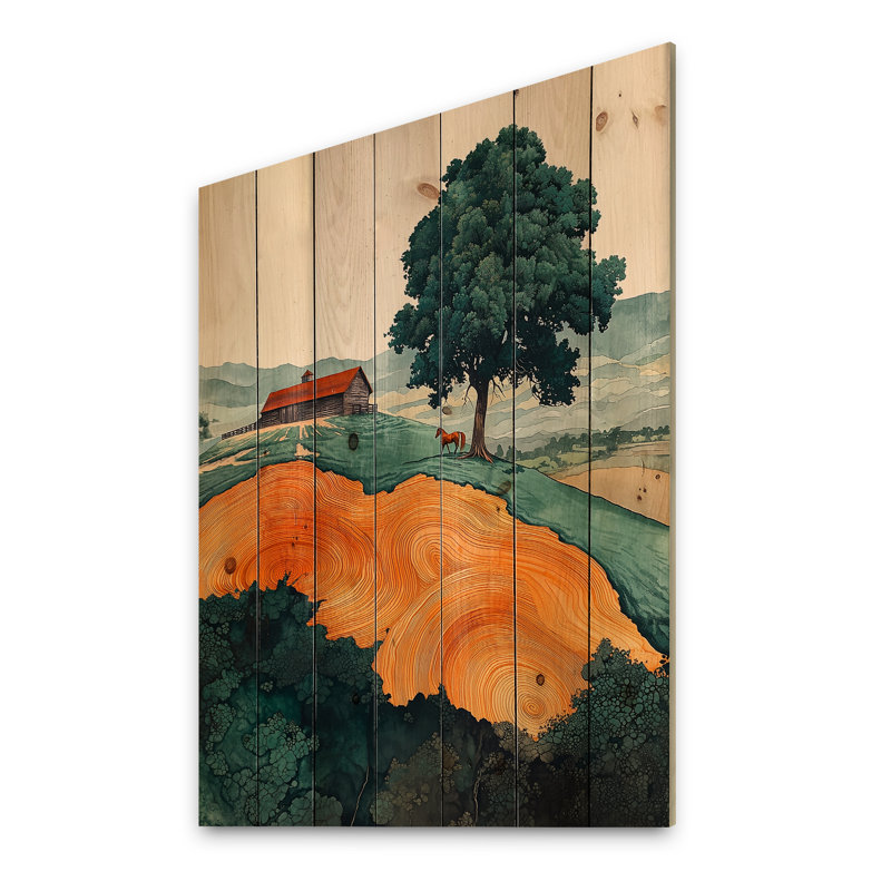 Élégance équine du cheval par la ferme II - Décoration murale cheval en bois - Bois de pin naturel