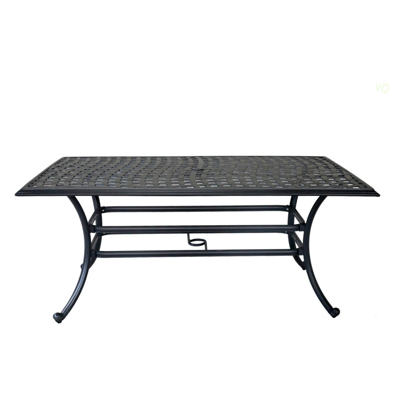 Ensemble repas d'extérieur en aluminium avec coussin, Gris