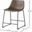 Ensemble de 2 tabourets de comptoir de style rétro bruns de 24 pouces, siège large pour plus de confort, structure en fer durable, design moderne et traditionnel-468480