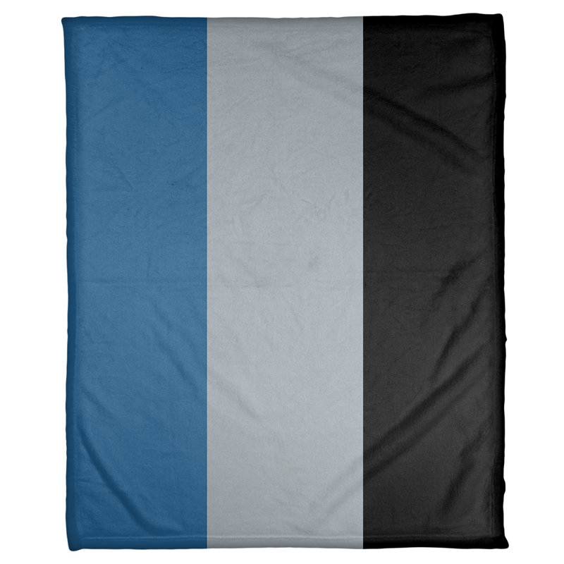 Jeté de hockey colorado, 50 po x 60 po, Bleu / argent / noir, Touche de vison