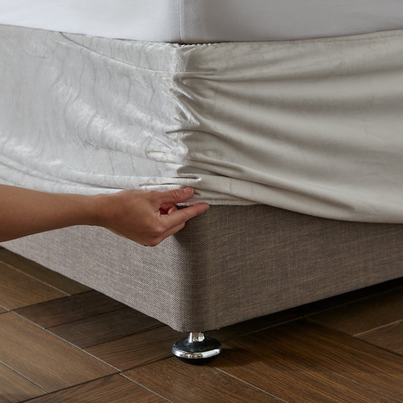 Kingsley Matt Elasticated Divan Base Wrap, Cream, UK Double - DE 135 x 190 cm