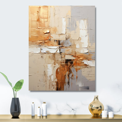 Collage géométrique beige sur fond gris II