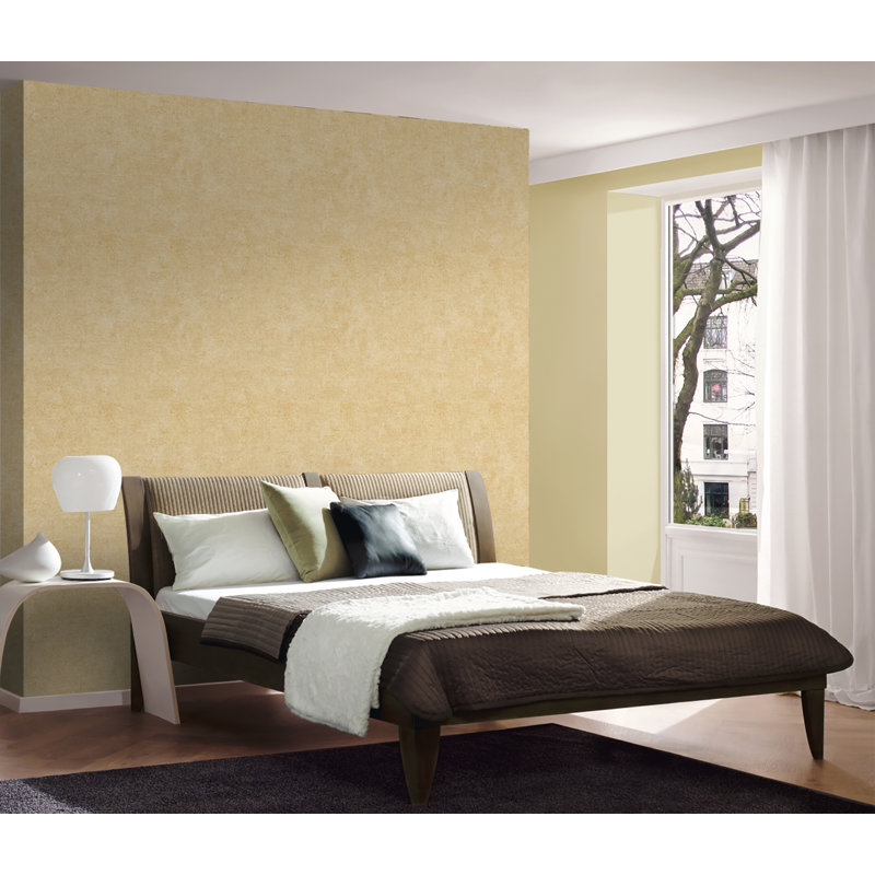 Rouleau de papier peint Mihalis, Beige / jaune / métallique, L 33 pi x l 21 po