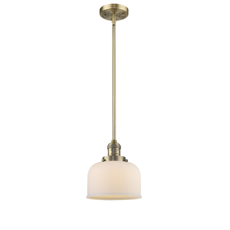 Arakel 1 - Light Single Pendant, Matte White Cased, Brushed Brass