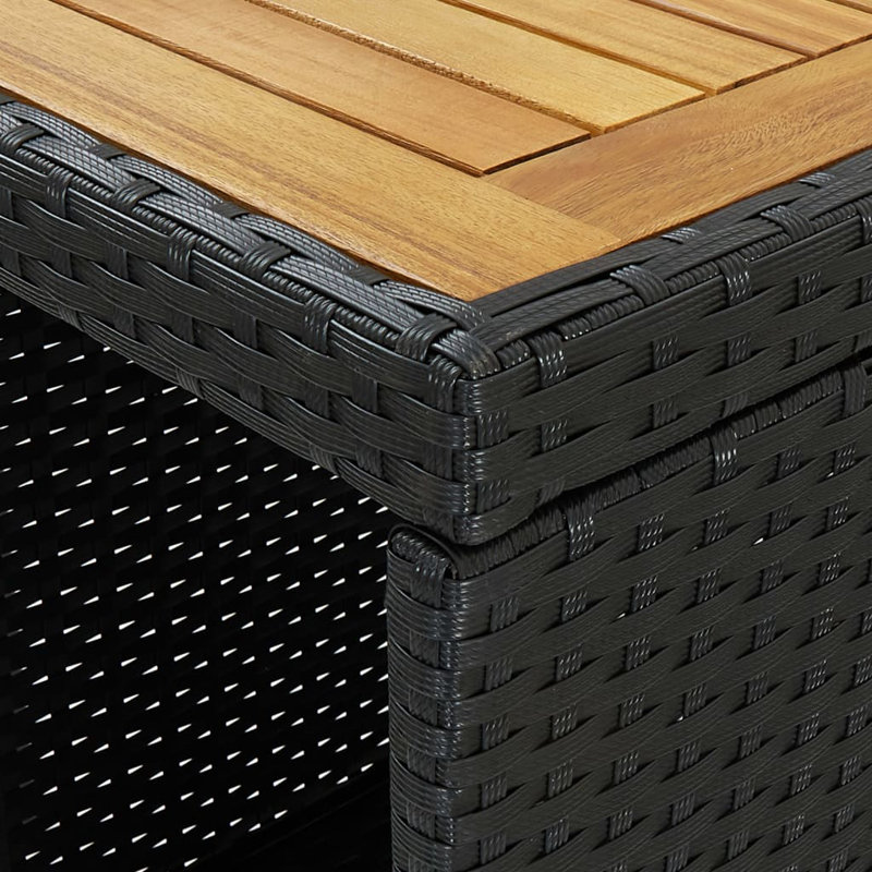 Sabato Rectangular Outdoor Bar Table , 120cm cm W 60cm cm D, Black